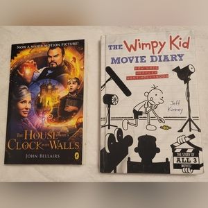 2 books - The House with a Clock in Its Walls, and The Wimpy Kid Movie Diary
